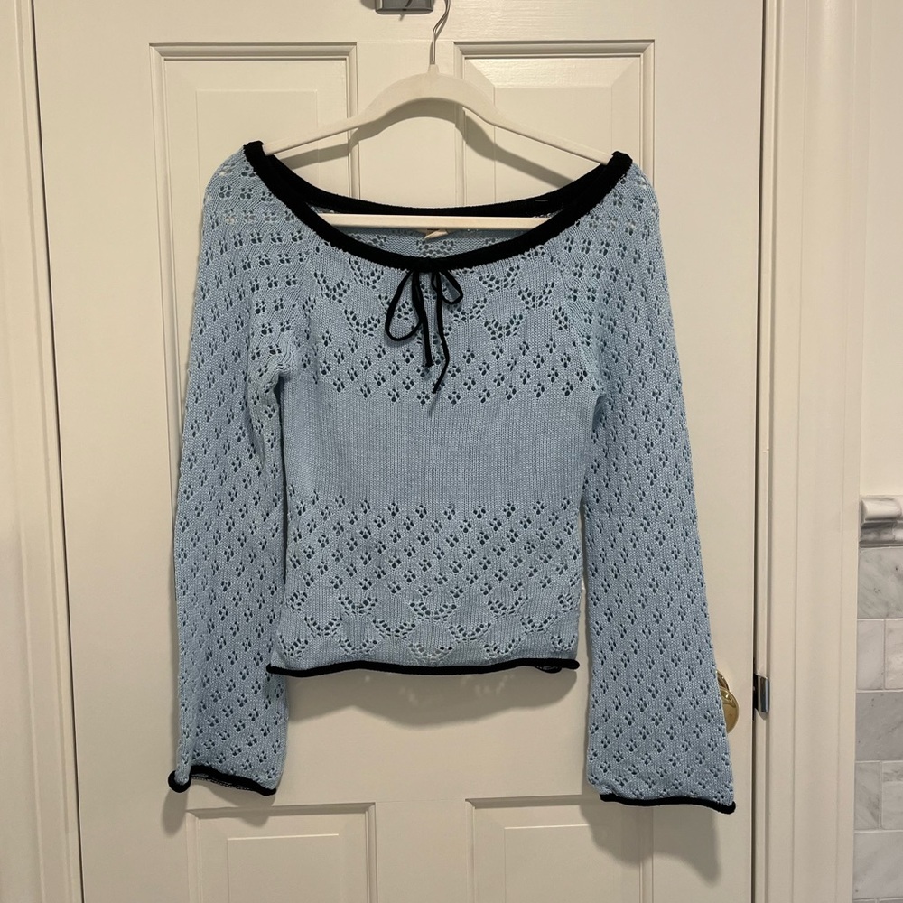 Kimchi Blue Sara Off-The-Shoulder Pointelle Sweater